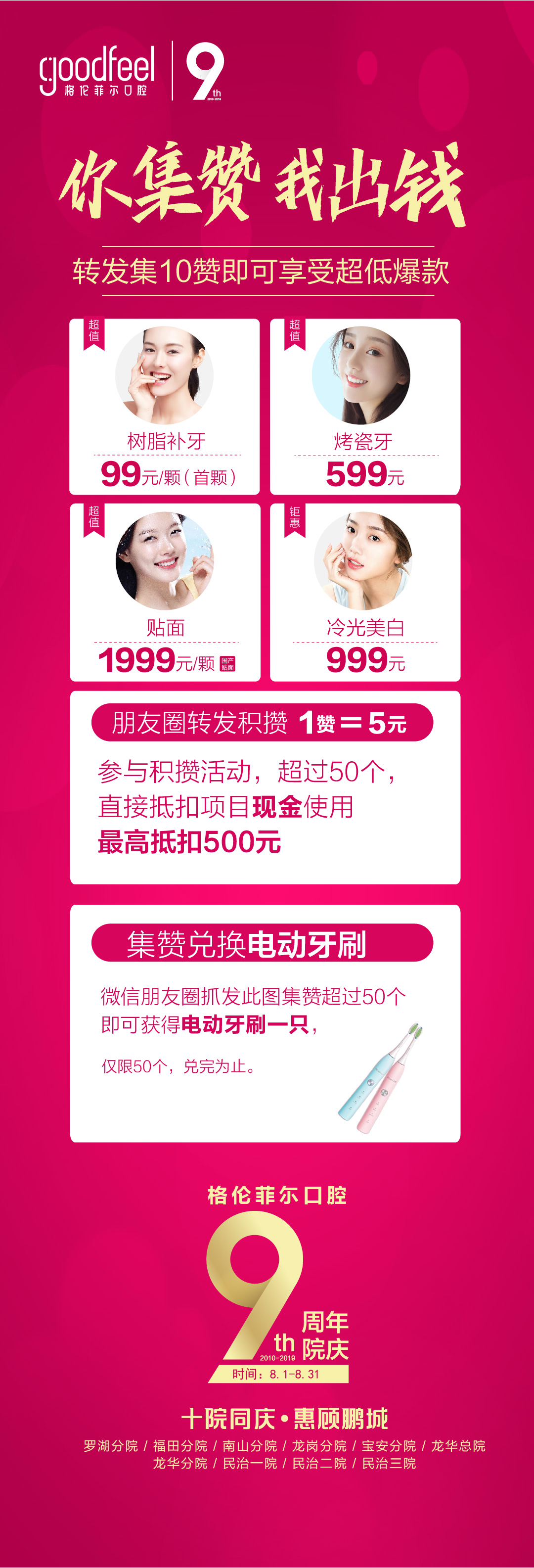 深圳格倫菲爾口腔集贊可享超低價格，樹脂補(bǔ)牙99元起