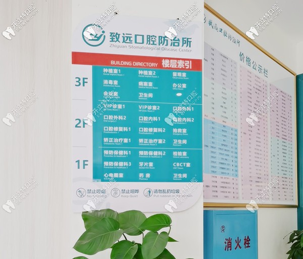 岳陽平江致遠(yuǎn)牙科醫(yī)院大廳價目表